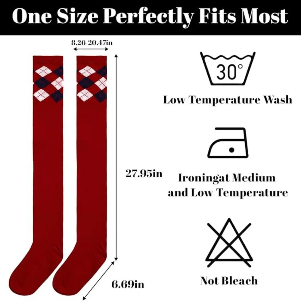 Thigh Extra Long Cotton Red Socks